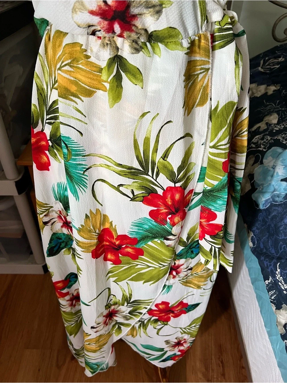 See You Monday Medium Spaghetti Strap Floral Multicolor Wrap Maxi Dress